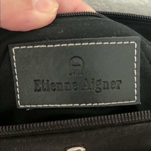 Etienne Aigner Black Shoulder Bag Sleek Structured Design - Picture 3 of 12